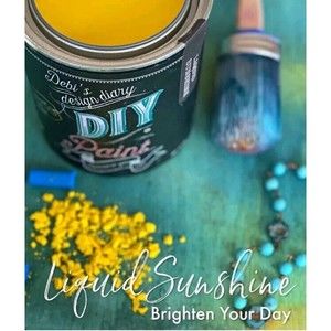 NEW Debi's Design Diary DIY Chalk Paint in Liquid Sunshine Yellow 32 fl oz Quart